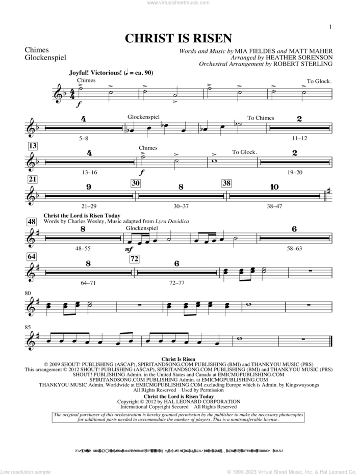 The Beautiful Christ (An Easter Celebration Of Grace) sheet music for orchestra/band (glockenspiel) by Heather Sorenson, intermediate skill level