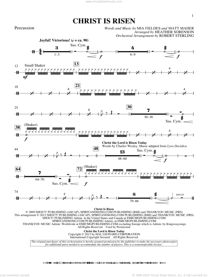 The Beautiful Christ (An Easter Celebration Of Grace) sheet music for orchestra/band (percussion) by Heather Sorenson, intermediate skill level