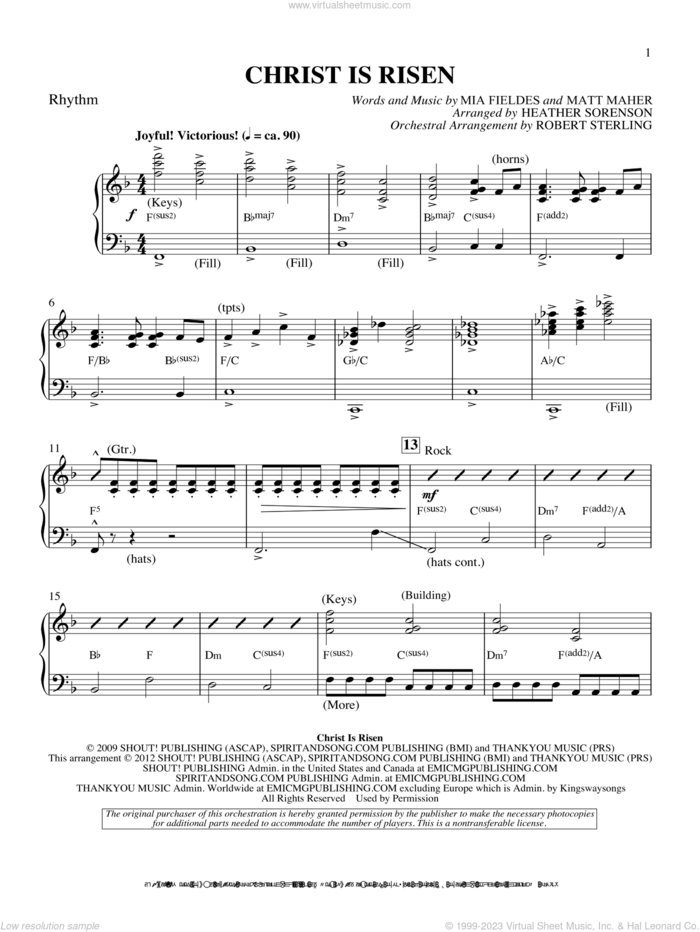 The Beautiful Christ (An Easter Celebration Of Grace) sheet music for orchestra/band (master rhythm) by Heather Sorenson, intermediate skill level