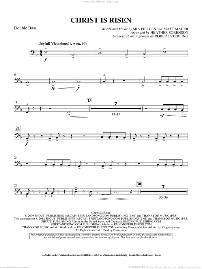 The Beautiful Christ (An Easter Celebration Of Grace) sheet music for orchestra/band (double bass) by Heather Sorenson, intermediate skill level