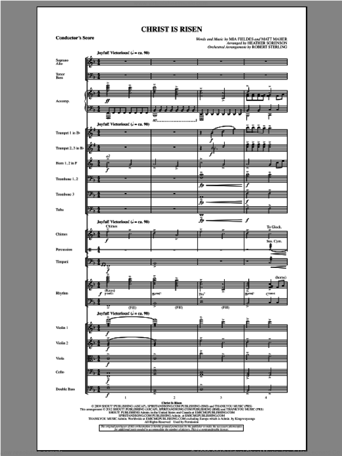The Beautiful Christ (an Easter Celebration Of Grace) (complete set of parts) sheet music for orchestra/band by Heather Sorenson, intermediate skill level