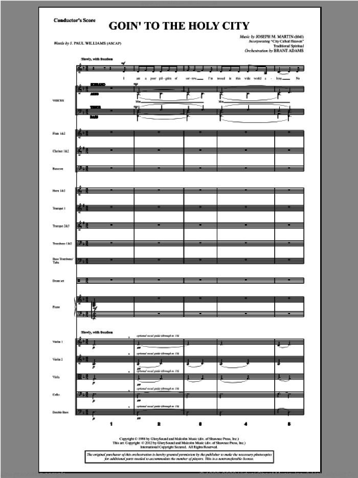 Goin To The Holy City (complete set of parts) sheet music for orchestra/band by Joseph M. Martin and J. Paul Williams, intermediate skill level