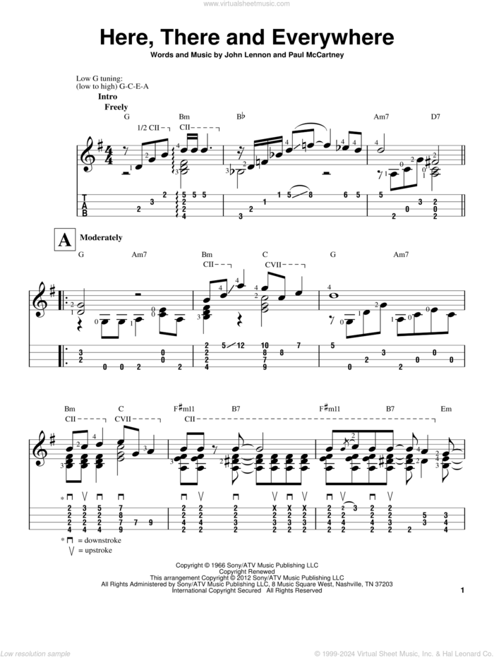 Here, There And Everywhere sheet music for ukulele (easy tablature) (ukulele easy tab) by The Beatles, wedding score, intermediate skill level