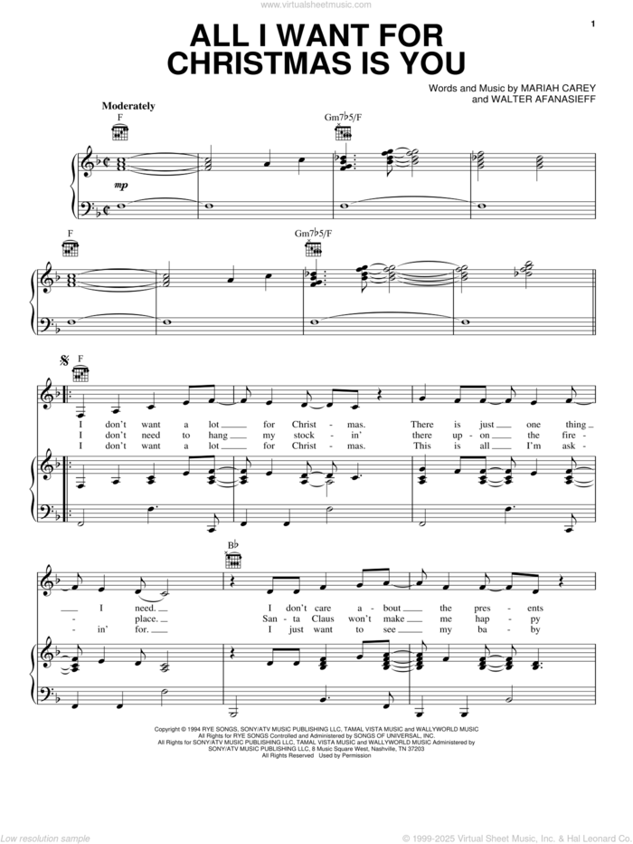 All I Want For Christmas Is You sheet music for voice, piano or guitar by Lady Antebellum and Lady A, intermediate skill level