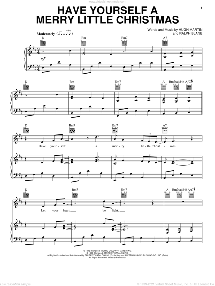 Have Yourself A Merry Little Christmas sheet music for voice, piano or guitar by Lady Antebellum and Lady A, intermediate skill level