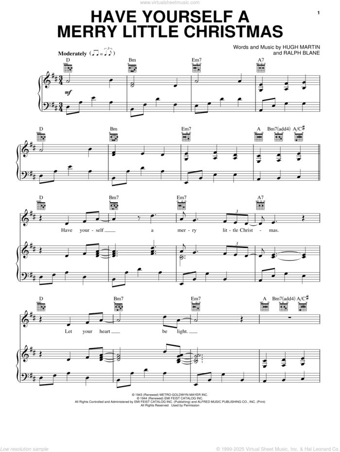 Have Yourself A Merry Little Christmas sheet music for voice, piano or guitar by Lady Antebellum and Lady A, intermediate skill level