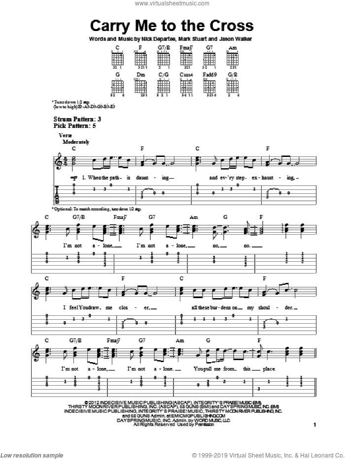 Carry Me To The Cross sheet music for guitar solo (easy tablature) by Kutless, easy guitar (easy tablature)