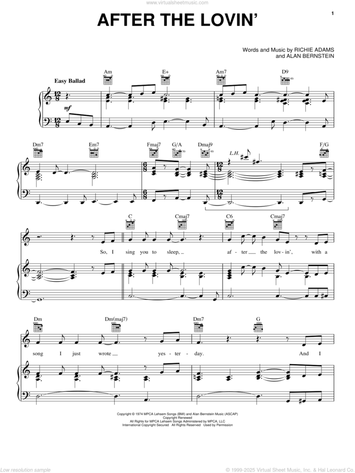 Afterlife sheet music for voice, piano or guitar (PDF)