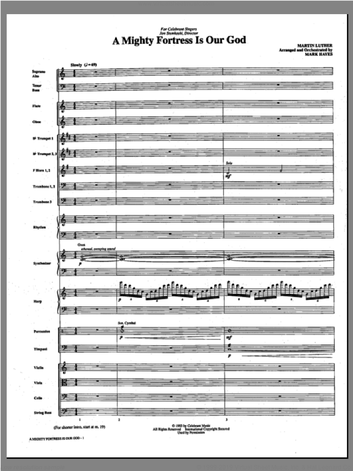 A Mighty Fortress Is Our God (complete set of parts) sheet music for orchestra/band (Orchestra) by Martin Luther and Mark Hayes, intermediate skill level