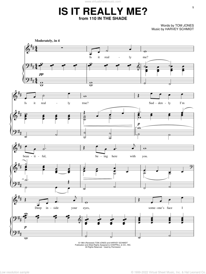Is It Really Me? sheet music for voice and piano by Audra McDonald, Harvey Schmidt and Tom Jones, intermediate skill level
