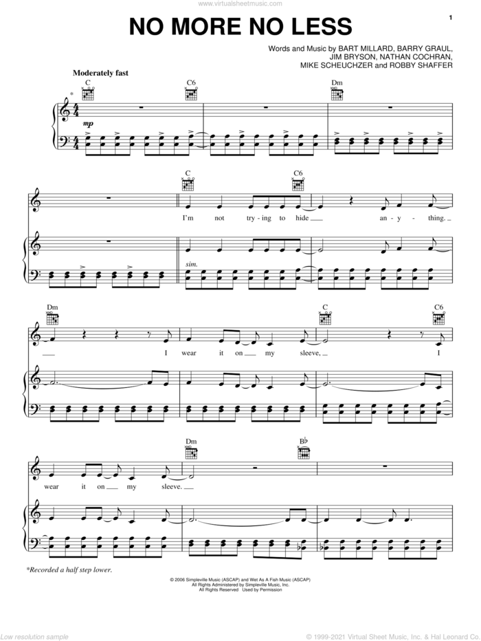 No More No Less sheet music for voice, piano or guitar by MercyMe, intermediate skill level