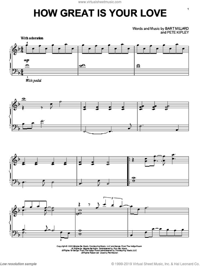How Great Is Your Love sheet music for piano solo by MercyMe, intermediate skill level