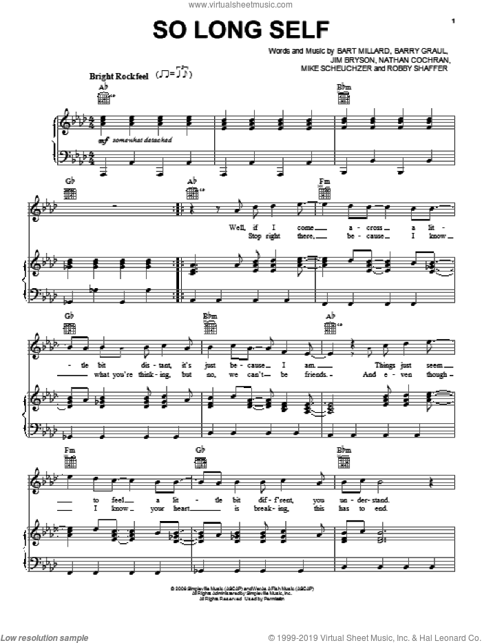 So Long Self sheet music for voice, piano or guitar by MercyMe, intermediate skill level