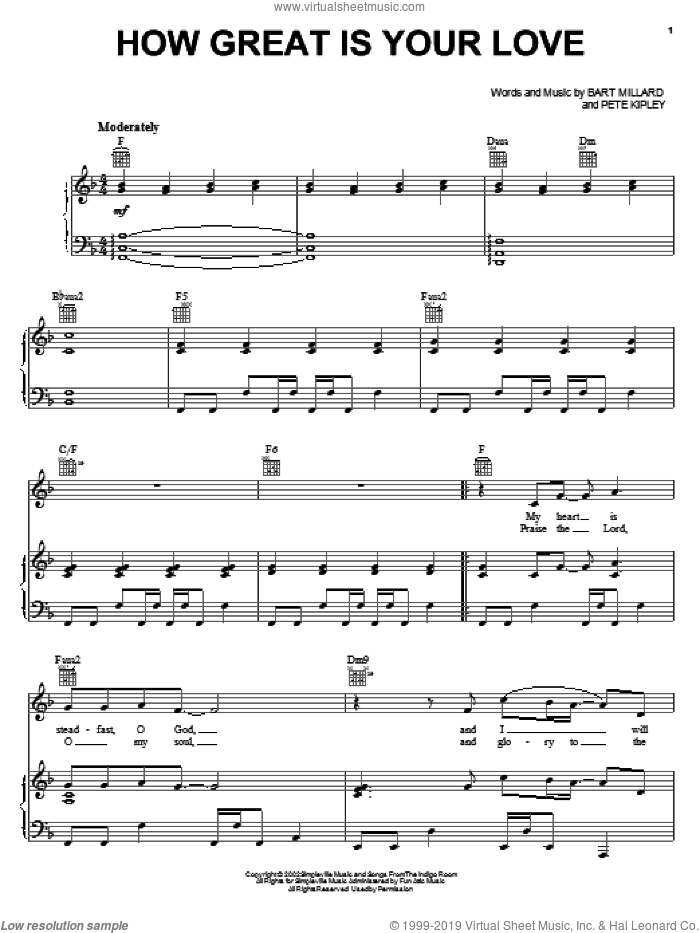 How Great Is Your Love sheet music for voice, piano or guitar by MercyMe, intermediate skill level