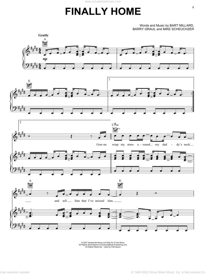 Finally Home sheet music for voice, piano or guitar by MercyMe, intermediate skill level