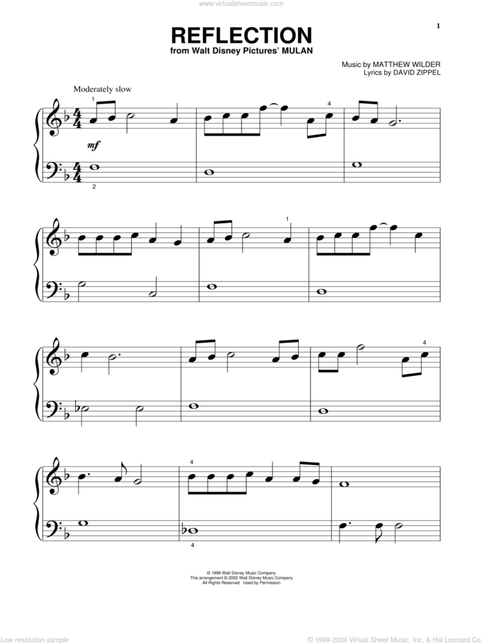 Reflections Sheet music for Piano (Solo)