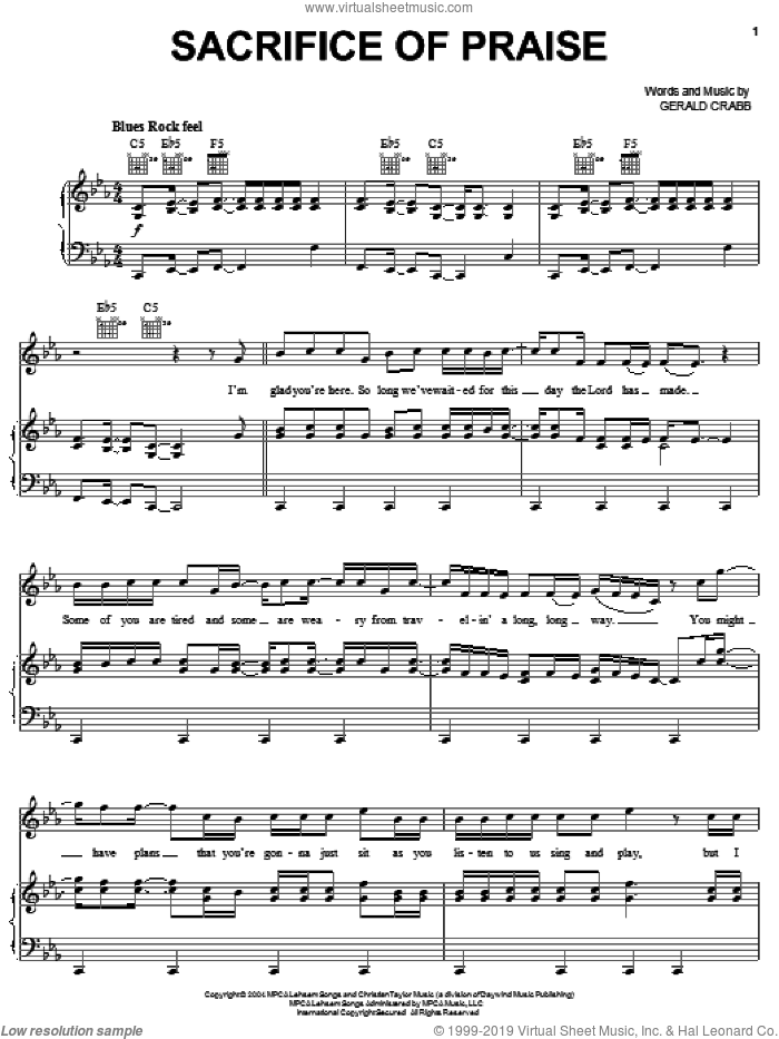 Sacrifice (Piano Chords/Lyrics) - Print Sheet Music Now