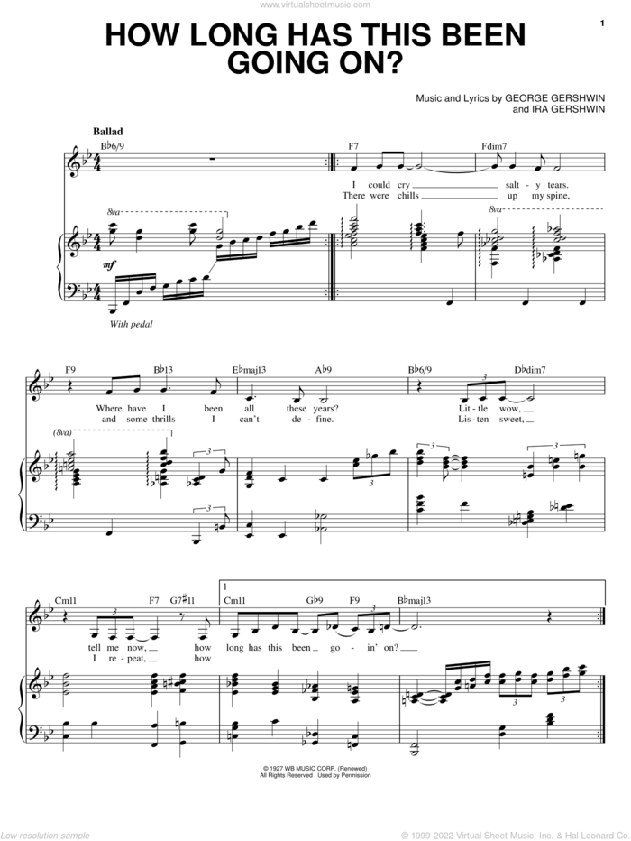 How Long Has This Been Going On? sheet music for voice and piano by Ella Fitzgerald, George Gershwin and Ira Gershwin, intermediate skill level