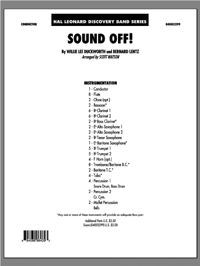 Sound Off (COMPLETE) sheet music for concert band by Scott Watson, intermediate skill level
