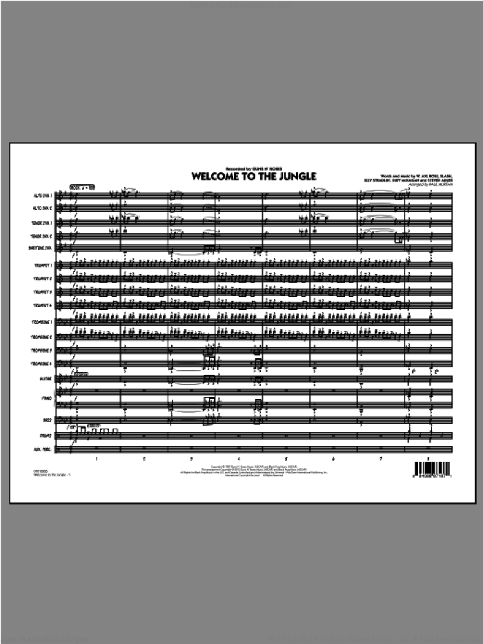 Welcome to the Jungle (COMPLETE) sheet music for jazz band by Paul Murtha, intermediate skill level