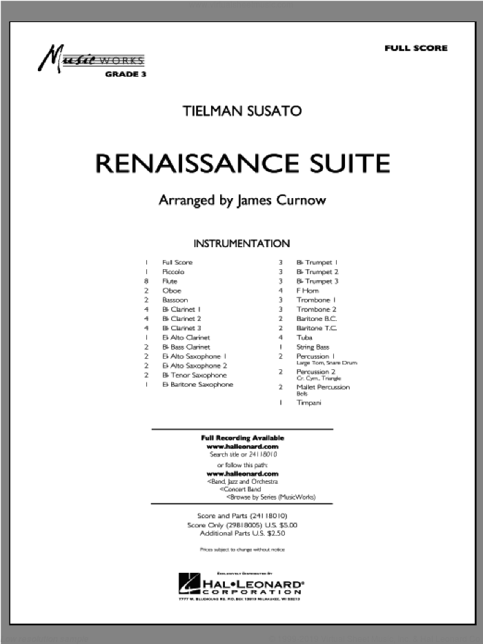 Renaissance Suite (COMPLETE) sheet music for concert band by James Curnow, classical score, intermediate skill level