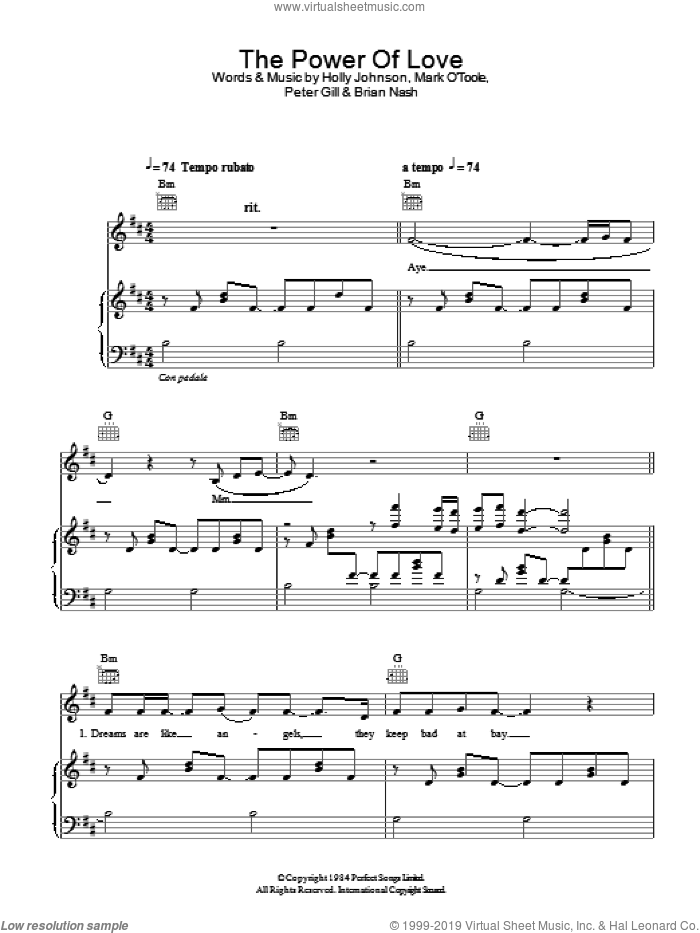 The Power Of Love sheet music for voice, piano or guitar by Gabrielle Aplin and Peter Gill, intermediate skill level