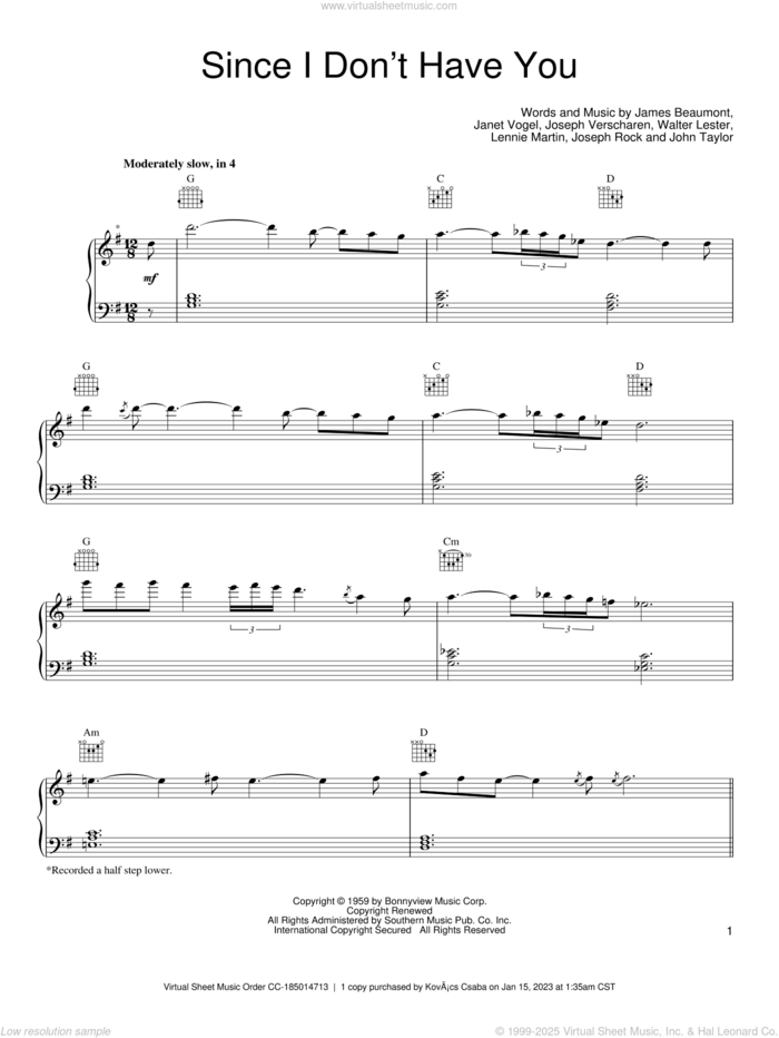 Since I Don't Have You sheet music for voice, piano or guitar by Guns N' Roses, intermediate skill level