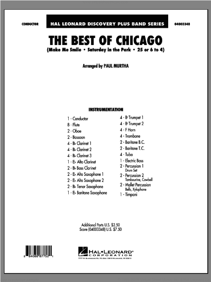 The Best Of Chicago sheet music collection) for concert band
