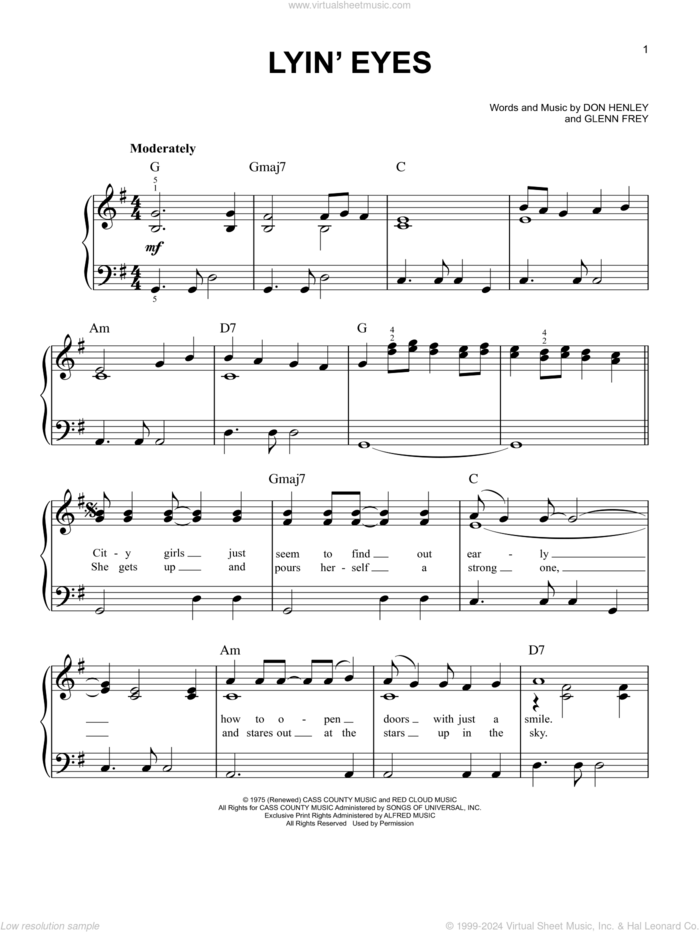 Eagles sheet music  Play, print, and download in PDF or MIDI