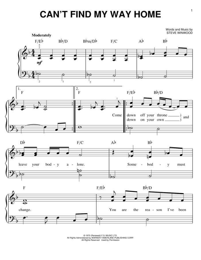 Yellow sheet music for piano solo by Coldplay, easy skill level
