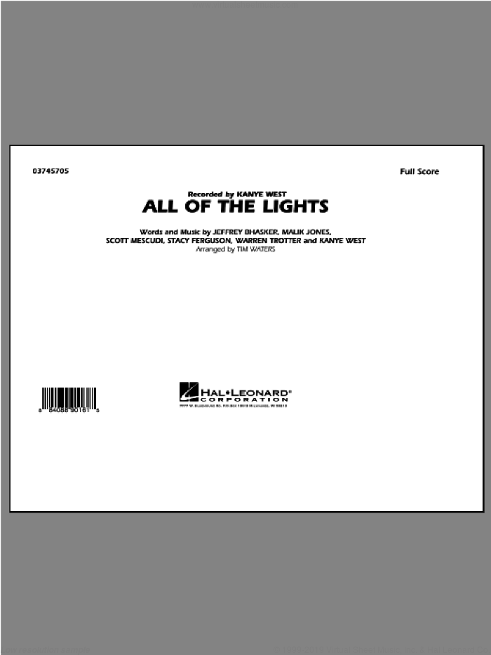 All of the Lights (COMPLETE) sheet music for marching band by Kanye West and Tim Waters, intermediate skill level