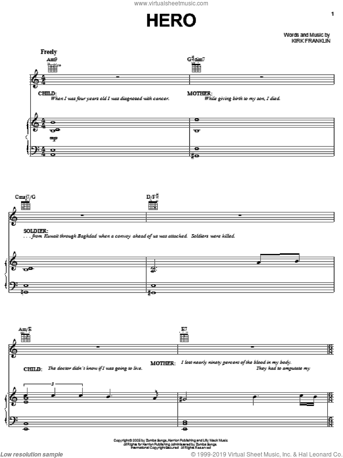 My Hero sheet music for voice, piano or guitar (PDF-interactive)