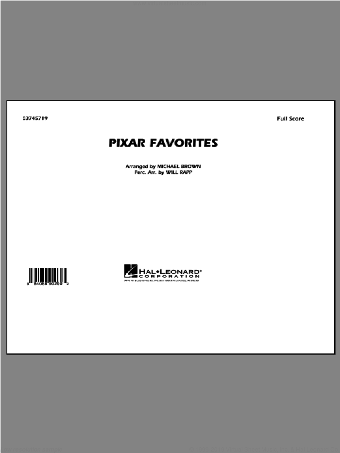 Pixar Favorites (COMPLETE) sheet music for marching band by Michael Brown, intermediate skill level