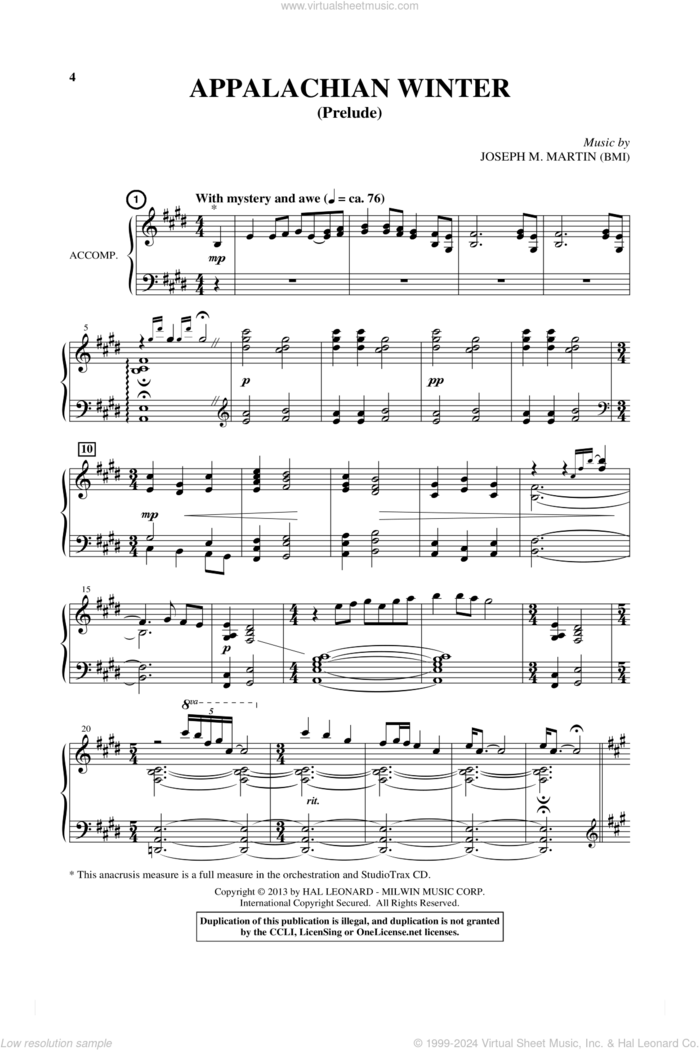 Appalachian Winter (A Cantata For Christmas) sheet music for choir (SATB: soprano, alto, tenor, bass) by Joseph M. Martin and Joseph  M. Martin, intermediate skill level