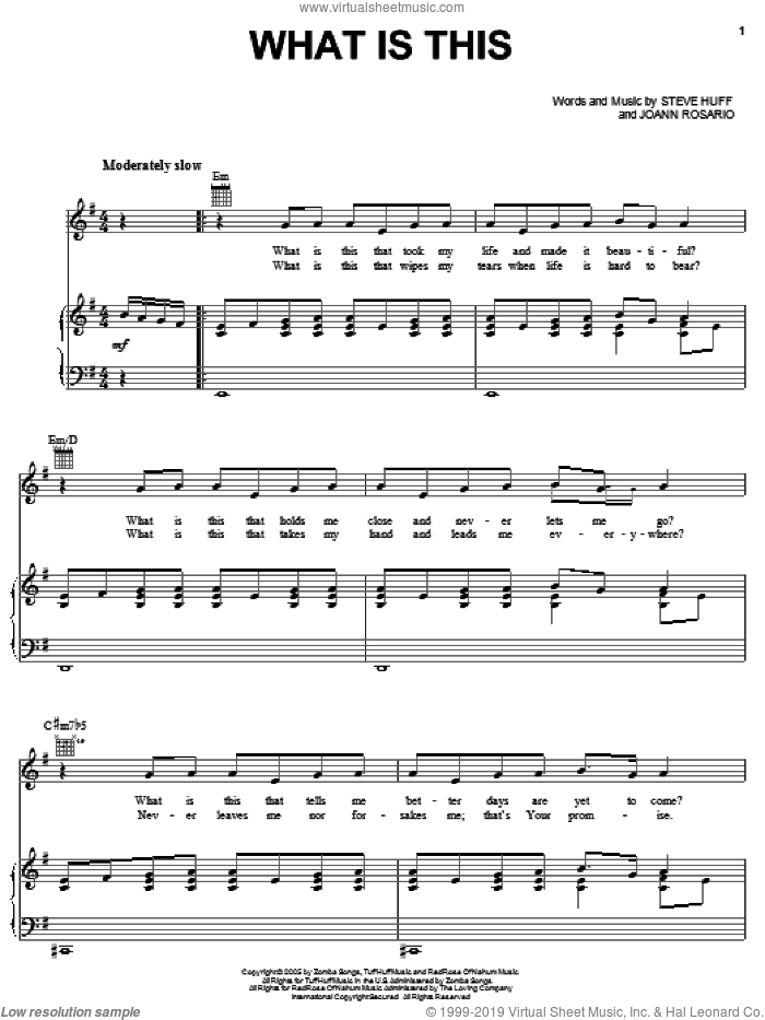 What Is This sheet music for voice, piano or guitar by Mary Mary, Joann Rosario and Steve Huff, intermediate skill level