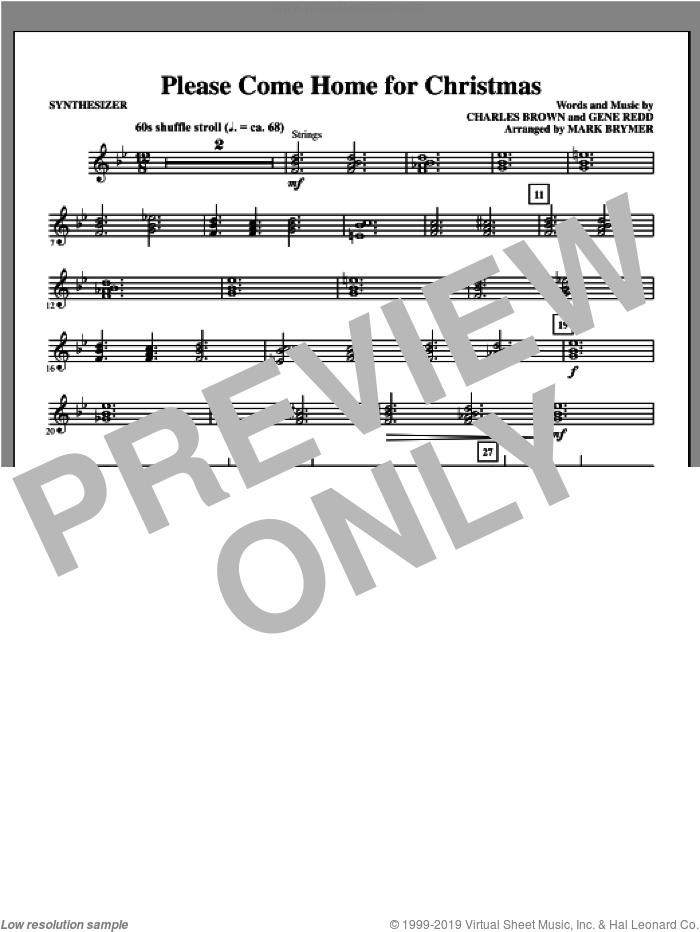 Please Come Home for Christmas (arr. Mark Brymer) (complete set of parts) sheet music for orchestra/band by Mark Brymer, Cee Lo Green, Charles Brown and Gene Redd, intermediate skill level