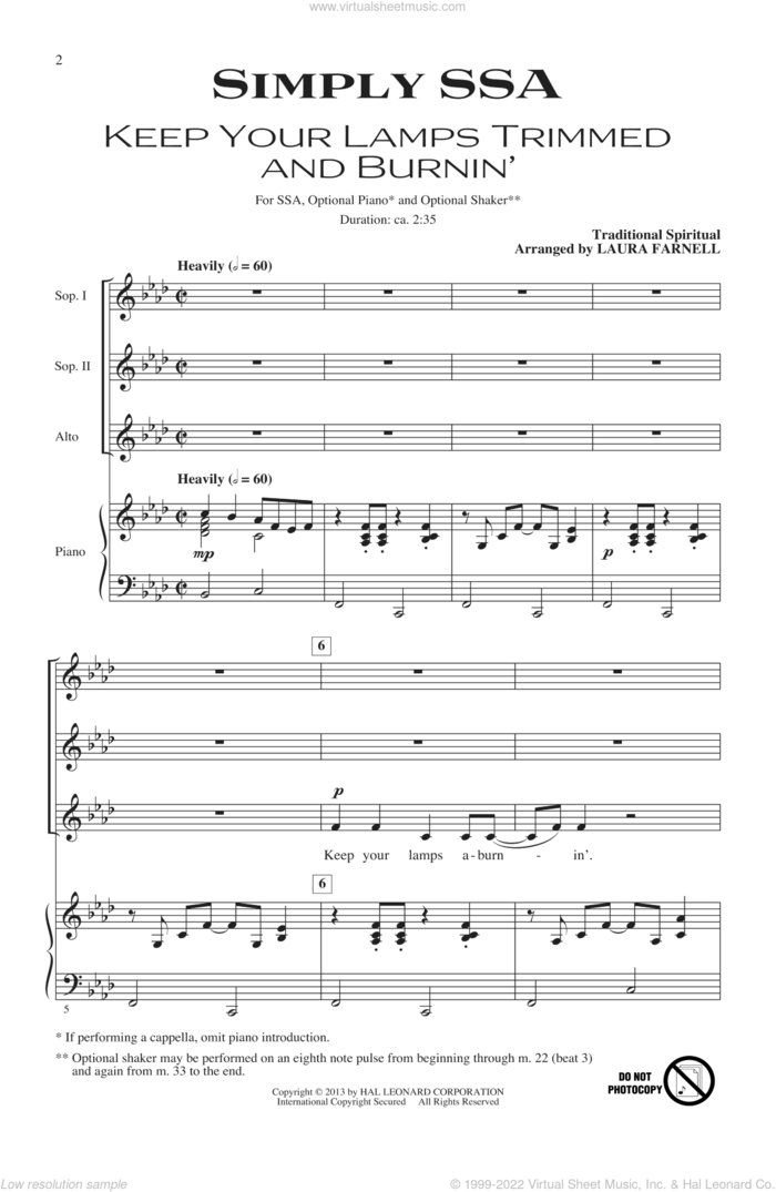 Simply SSA (Four Songs For Treble Chorus) sheet music for choir (SSA: soprano, alto) by Laura Farnell, intermediate skill level