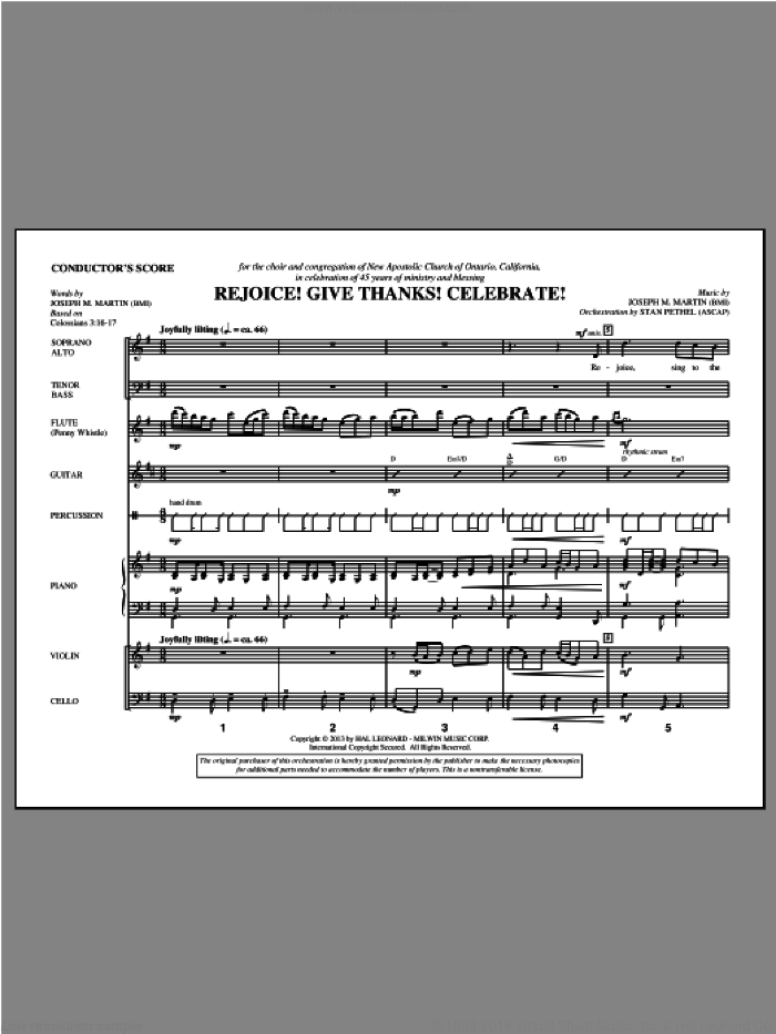 Rejoice! Give Thanks! Celebrate! (COMPLETE) sheet music for orchestra/band by Joseph M. Martin, intermediate skill level