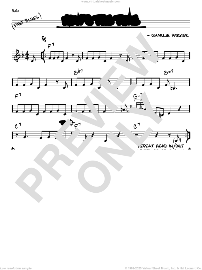 Now's The Time sheet music for voice and other instruments (in C) by Charlie Parker, intermediate skill level