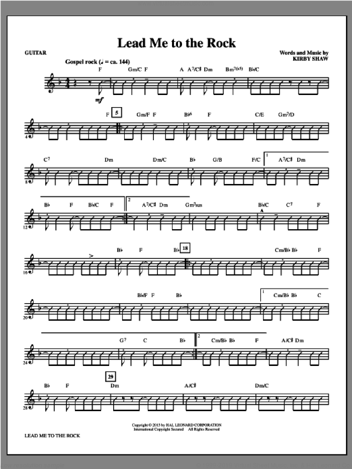 Lead Me to the Rock (complete set of parts) sheet music for orchestra/band by Kirby Shaw, intermediate skill level