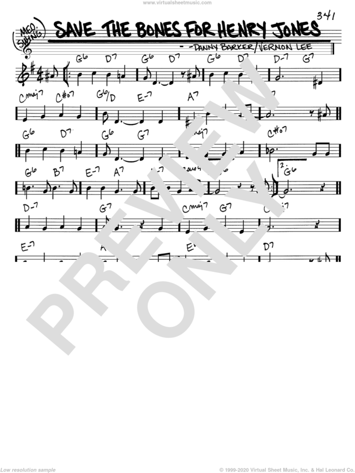 Save The Bones For Henry Jones sheet music for voice and other instruments (in C) by Vernon Lee and Danny Barker, intermediate skill level