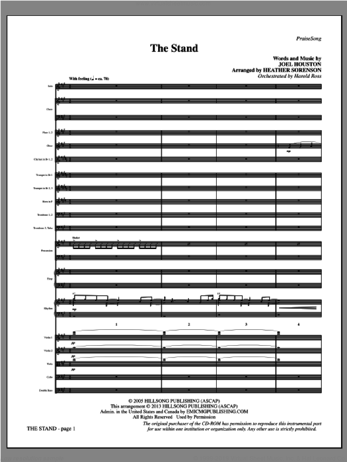 The Stand (COMPLETE) sheet music for orchestra/band by Heather Sorenson, Hillsong and Joel Houston, intermediate skill level