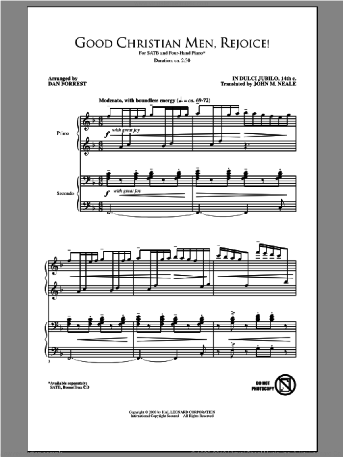 Good Christian Men, Rejoice sheet music for choir (SATB: soprano, alto, tenor, bass) by Dan Forrest, intermediate skill level