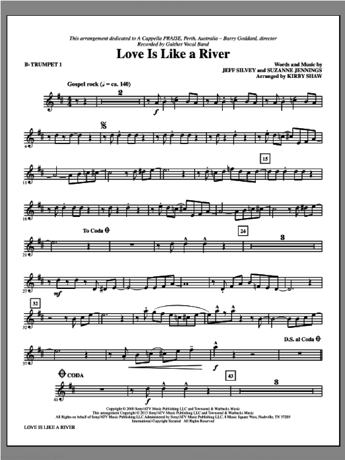 Love Is Like a River (complete set of parts) sheet music for orchestra/band by Kirby Shaw, intermediate skill level