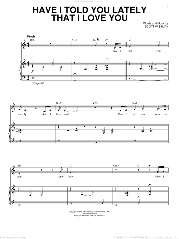 Have I Told You Lately That I Love You sheet music for voice, piano or guitar by Michael Buble, intermediate skill level