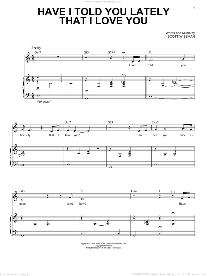 Have I Told You Lately That I Love You sheet music for voice and piano by Michael Buble, intermediate skill level