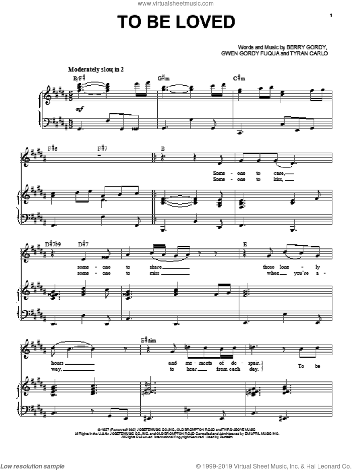 To Be Loved sheet music for voice, piano or guitar by Michael Buble, intermediate skill level
