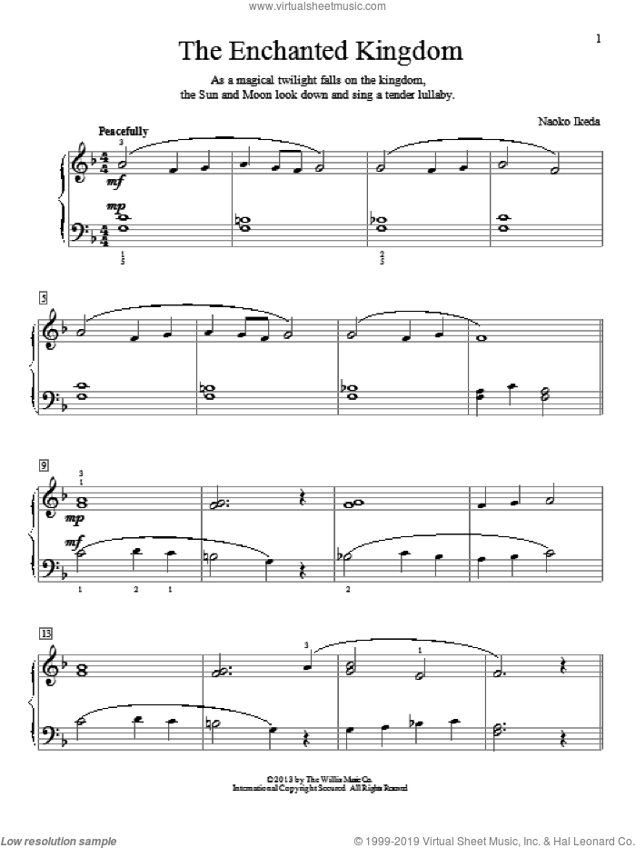 The Enchanted Kingdom sheet music for piano solo (elementary) by Naoko Ikeda, beginner piano (elementary)