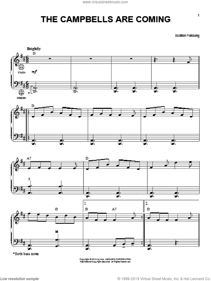 The Campbells Are Coming sheet music for accordion by Gary Meisner, intermediate skill level