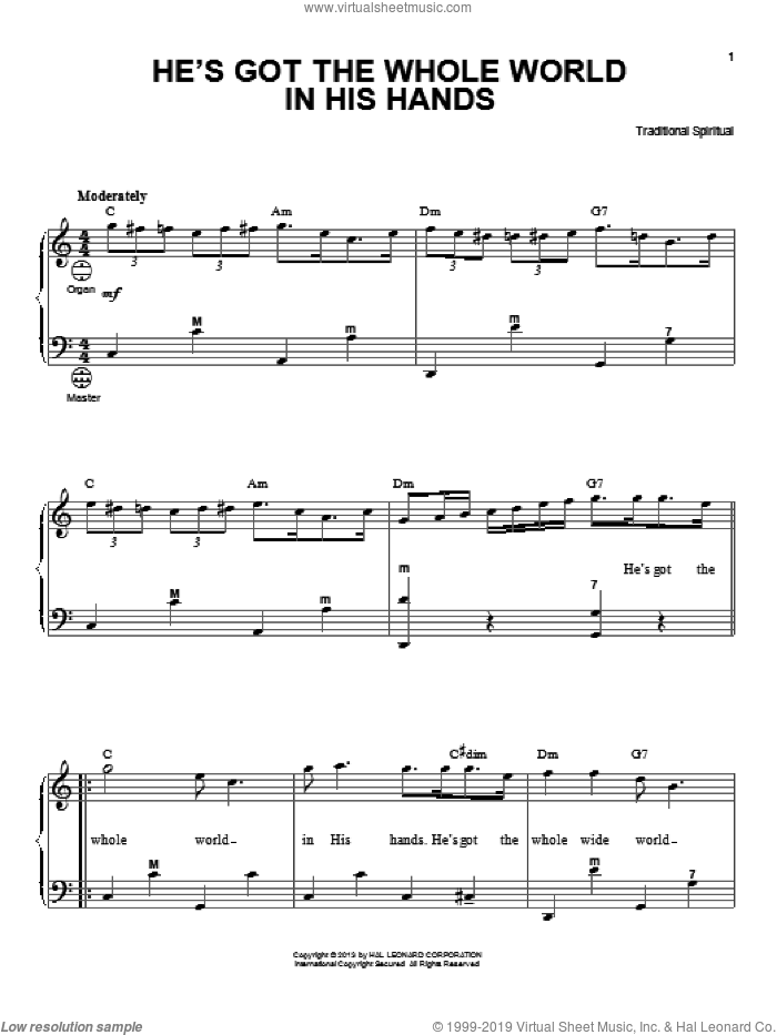 He's Got The Whole World In His Hands sheet music for accordion by Gary Meisner, intermediate skill level